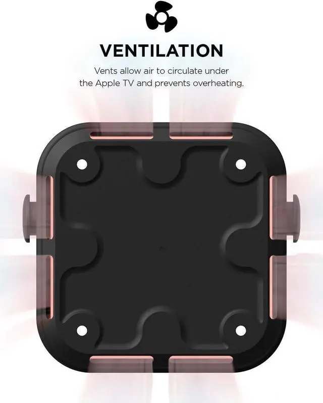 Alt view image 7 of 7 - elago Apple TV Mount - 3 Mount Options (Magnet, Hang, Screw), Compatible with Apple TV 4K 2021 / HD and All Models, Prevents overheating