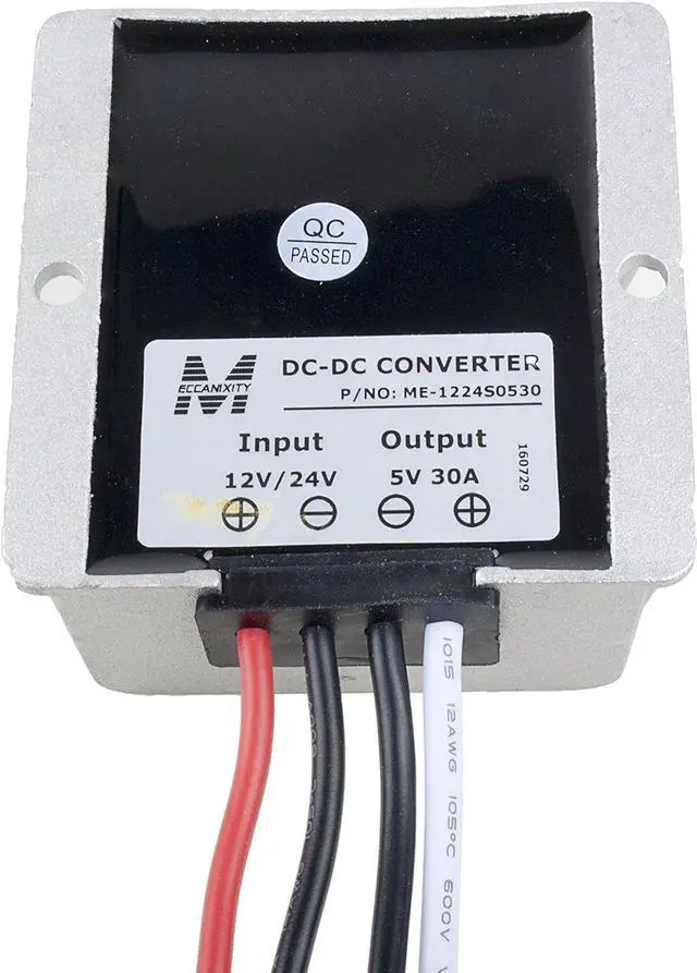 Alt view image 3 of 6 - uxcell DC12V/24V to DC 5V 30A 150W Waterproof Power Supply Module Voltage Converter Regulator Transformer