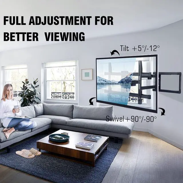 Alt view image 5 of 7 - FORGING MOUNT Long Arm TV Mount for Most 37-75 Inch TVs, 30 Inch Long Extension Arm Corner TV Wall Mount, Full Motion Wall Mount Swivel, Tilt, Articulating Bracket Max VESA 600x400mm up to 99lbs