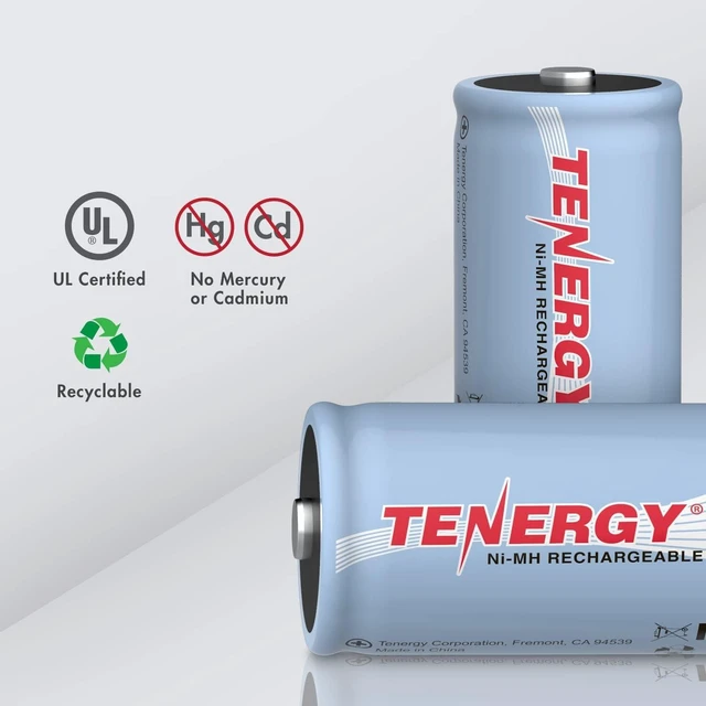 Alt view image 5 of 7 - Tenergy D Rechargeable Batteries, 10000mAh NiMH D Size Battery, 8-Pack