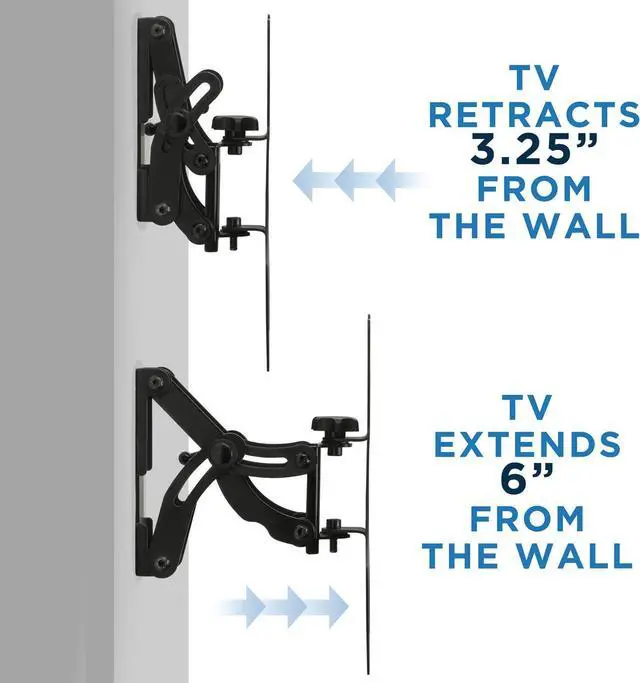 Alt view image 3 of 7 - Mount-It! Full-Motion TV Wall Mount |Tilting, Swiveling, Articulating Display Mounting Bracket for 23" to 42" Flat Screen Panels with Up to 200x200 VESA Pattern,66 lb Capacity