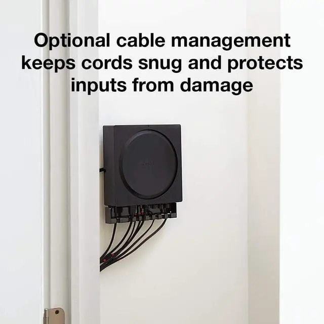 Alt view image 4 of 7 - Sanus Wall Mount for Sonos Amp - Slim Black Design with Lockable Latch for Security - Low Profile Bracket Design Mounts in Any Orientation - Built-in Cable Management & Easy 15-Minute Install