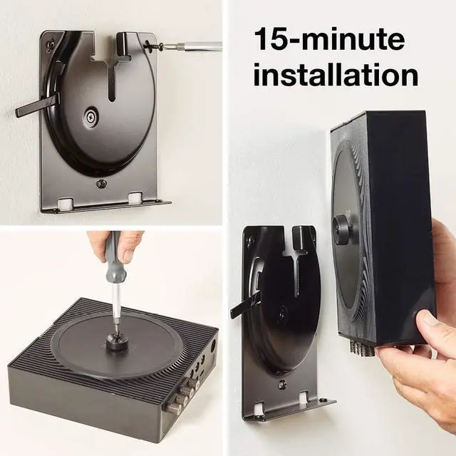 Alt view image 7 of 7 - Sanus Wall Mount for Sonos Amp - Slim Black Design with Lockable Latch for Security - Low Profile Bracket Design Mounts in Any Orientation - Built-in Cable Management & Easy 15-Minute Install