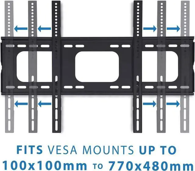 Alt view image 4 of 7 - Mount-It! Low-Profile TV Wall Mount 1" Slim Fixed Bracket for 32, 40, 42, 48, 49, 50, 51, 52, 55, 60 inch TVs VESA Compatible up to 600 x 400 Black