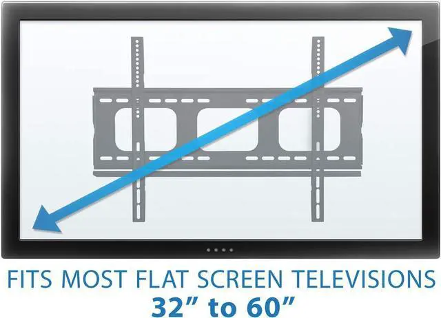 Alt view image 6 of 7 - Mount-It! Low-Profile TV Wall Mount 1" Slim Fixed Bracket for 32, 40, 42, 48, 49, 50, 51, 52, 55, 60 inch TVs VESA Compatible up to 600 x 400 Black
