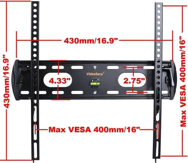 Alt view image 6 of 7 - VideoSecu Mounts Flat Panel Screen Tilt TV Wall Mount for LCD LED Plasma TV with VESA up to 400x400 1FE