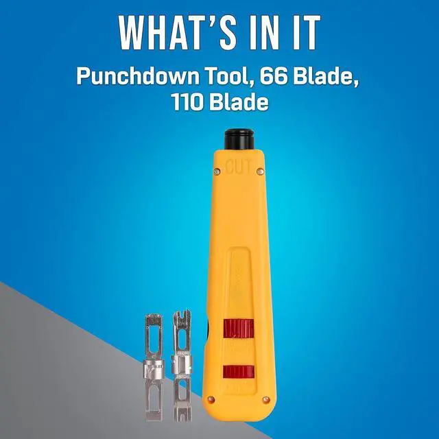 Alt view image 2 of 6 - EPD-91461, Manual Punchdown Tool with 2 Steel Blades 66 and 110 for Punchdown Blocks