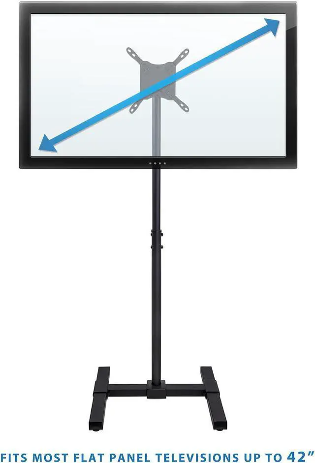 Alt view image 5 of 7 - Mount-It! Portable TV Floor Stand | Universal Pedestal for 13-42 Inch TVs and Monitors | Height Adjustable 29.5-52 Inches | VESA up to 200x200 mm | Lightweight Indoor & Outdoor TV Mount with Tilt