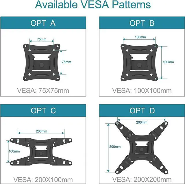 Alt view image 2 of 6 - EVERVIEW Full Motion TV Monitor Wall Mount Bracket Articulating Arms Swivel Tilt Extension Rotation for Most 13-42 Inch LED LCD Flat Curved Screen Monitors & TVs, Max VESA 200x200mm up to 44lbs