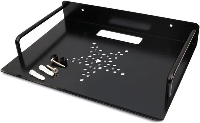 Main image of Alumimum Alloy Wall Mount Shelf Bracket for TV Accessories WiFi Router TV Box Set Top Box (Black, 11.2'' x 8.2'')