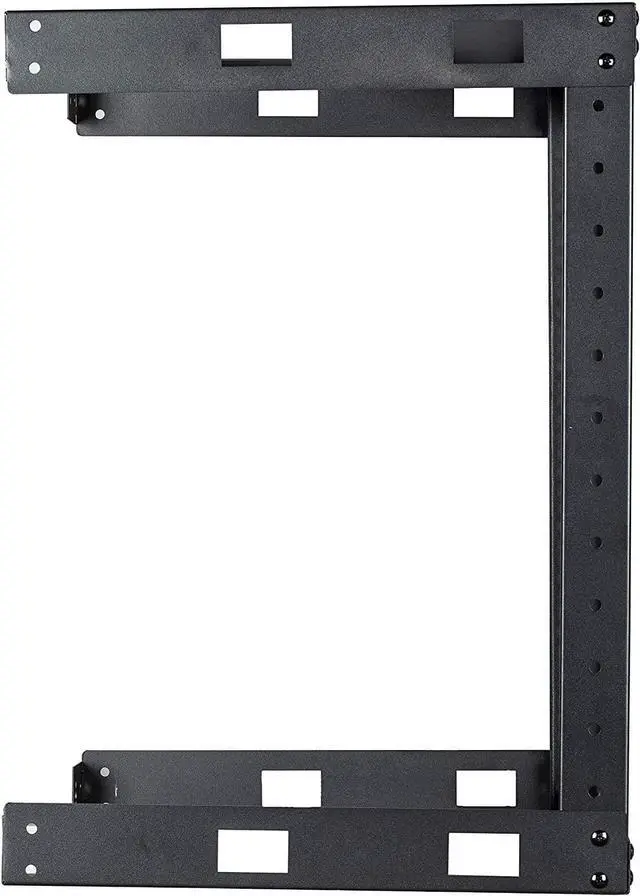 Alt view image 4 of 5 - KENUCO Black 9U Wall Mount Open Frame Steel Network Equipment Rack 17.75 Inch Deep - Black - 9U - W19'' x D17.75'' x H19.25'' (REG-9U)