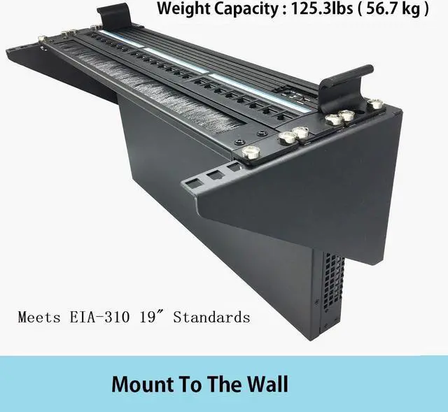 Alt view image 3 of 7 - JINGCHENGMEI 3U 125 lb Weight Capacity Heavy Duty 19 Inches Steel Vertical Patch Panel Mounting Bracket for Networking Equipment (1)