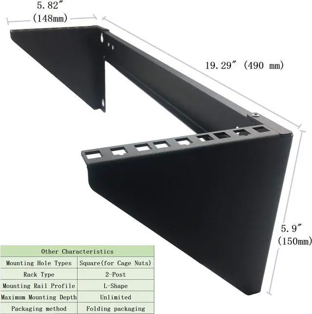 Alt view image 7 of 7 - JINGCHENGMEI 3U 125 lb Weight Capacity Heavy Duty 19 Inches Steel Vertical Patch Panel Mounting Bracket for Networking Equipment (1)