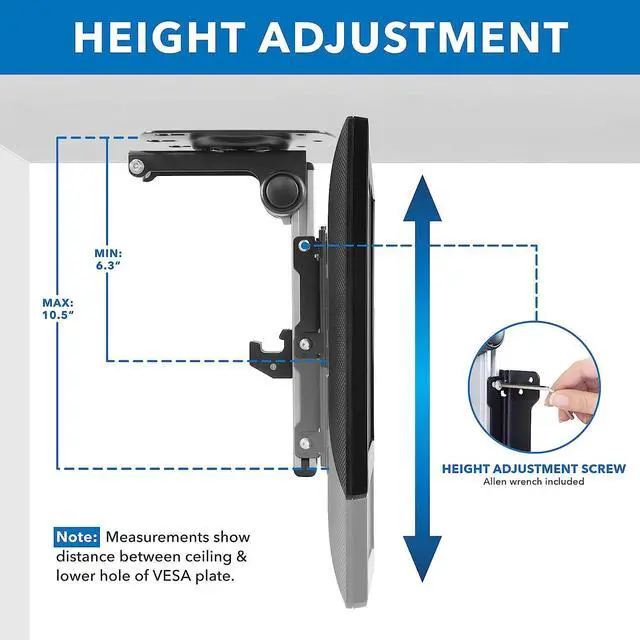 Alt view image 4 of 7 - Under Cabinet TV Mount | Folding Ceiling Television Mount Bracket with 90 Degree Retractable Arm | Swivel and Fold Down Compatible with VESA 100x100 mm