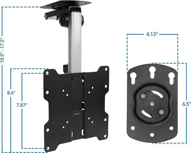 Alt view image 7 of 7 - Mount-It! LCD Tilt Swivel Under Cabinet Mount (17 inch - 37 inch)