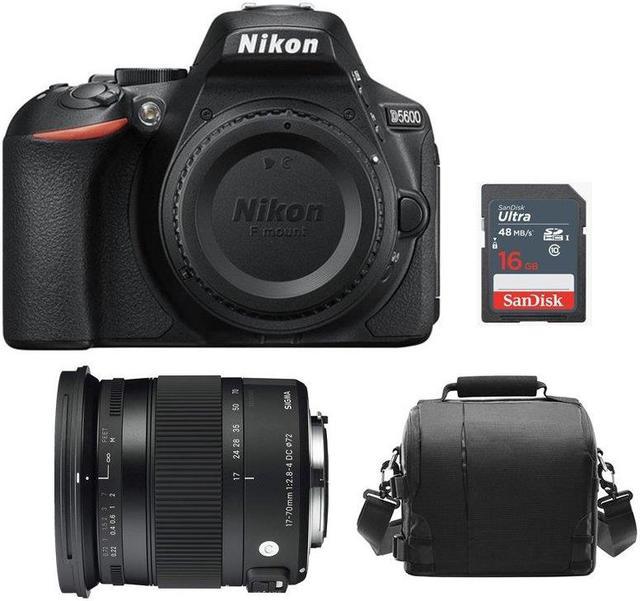 NIKON D5600 + SIGMA 17-70MM F2.8-4 DC MACRO OS HSM -NIKON + Camera Bag +  16GB SD card(international edition)