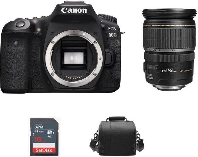 CANON EOS 90D + EF-S 17-55mm F2.8 IS USM + camera Bag + 16GB SD