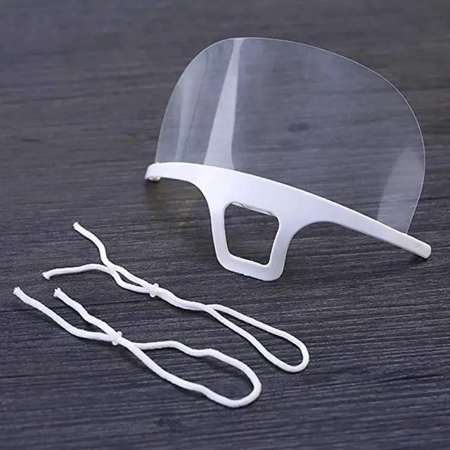 Alt view image 4 of 6 - 10 pieces safety face shield plastic visor face protection anti-fog anti-oil splash transparent protective visor - food hygiene special anti-saliva face shield
