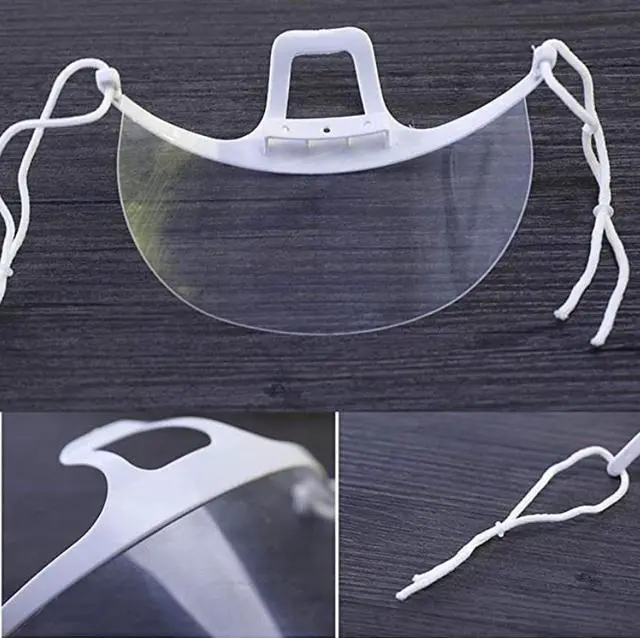 Alt view image 6 of 6 - 10 pieces safety face shield plastic visor face protection anti-fog anti-oil splash transparent protective visor - food hygiene special anti-saliva face shield