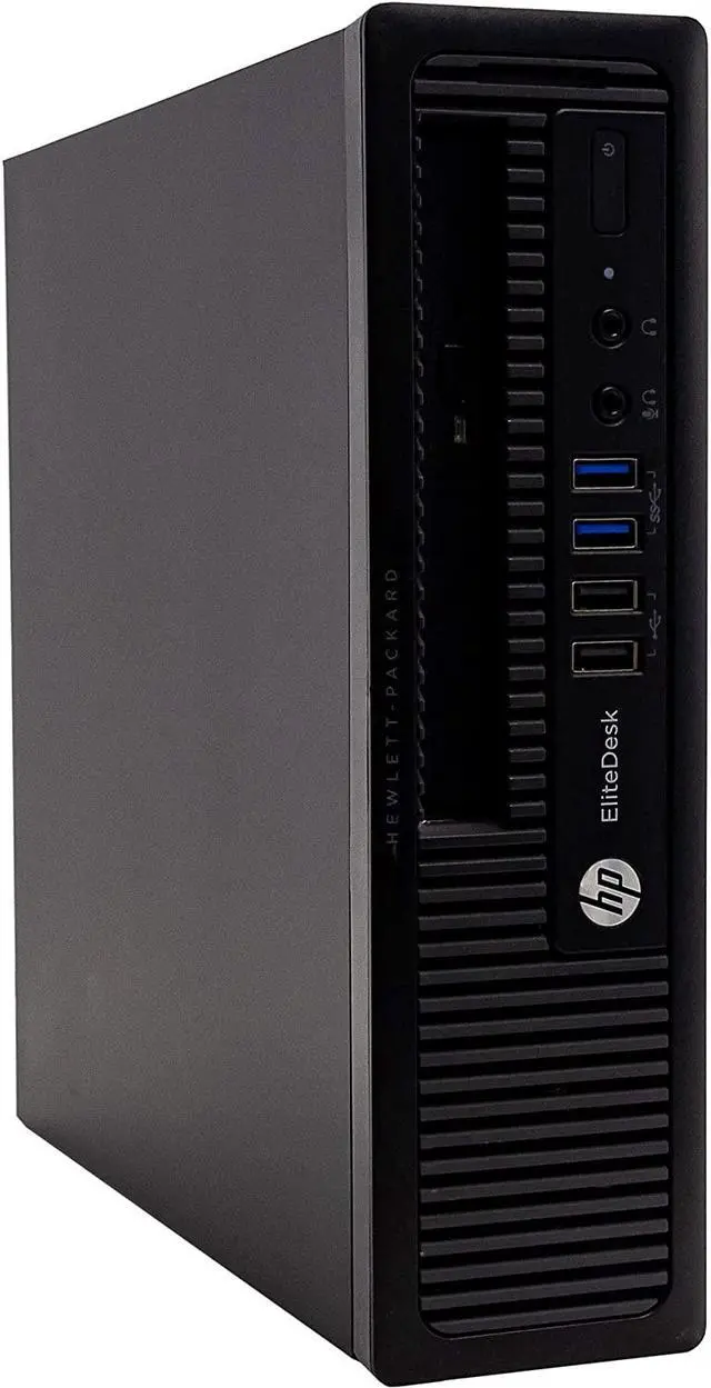 Alt view image 2 of 6 - HP EliteDesk 800 G1 Ultra Small Business PC Desktop Computer, Intel Quad Core i5, 16GB RAM, 1TB SSD, Windows 10 Pro, 23.6" FHD LED Monitor, 16GB Flash Drive, Wireless Keyboard & Mouse, DVD, WiFi