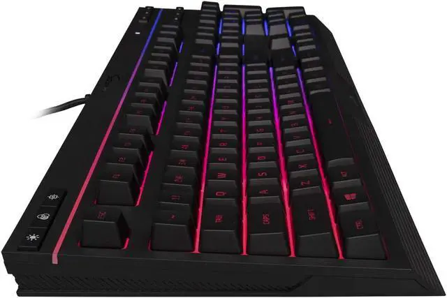 Alt view image 5 of 7 - HyperX Alloy Core RGB u2013 Membrane Gaming Keyboard Comfortable Quiet Silent Keys with RGB LED Lighting Effects Spill Resistant Dedicated Media Keys Compatible with Windows 10/8.1/8/7 u2013 Black