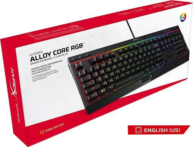 Alt view image 6 of 7 - HyperX Alloy Core RGB u2013 Membrane Gaming Keyboard Comfortable Quiet Silent Keys with RGB LED Lighting Effects Spill Resistant Dedicated Media Keys Compatible with Windows 10/8.1/8/7 u2013 Black