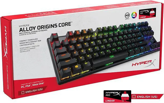 Alt view image 6 of 7 - HyperX Alloy Origins 60 - Mechanical Gaming Keyboard Ultra Compact 60% Form Factor Double Shot PBT Keycaps RGB LED Backlit NGENUITY Software Compatible - Linear HyperX Red Switch