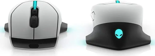 Alt view image 3 of 6 - Alienware Wired/Wireless Gaming Mouse 610M-Light, Lunar Light