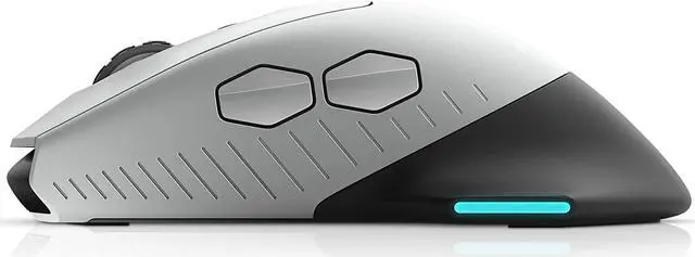 Alt view image 4 of 6 - Alienware Wired/Wireless Gaming Mouse 610M-Light, Lunar Light