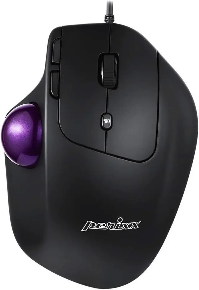 Main image of Perixx PERIMICE-520 Wired USB Ergonomic Programmable Trackball Mouse, Adjustable Angle, 8 Button Design, Black (PM-520-11447)