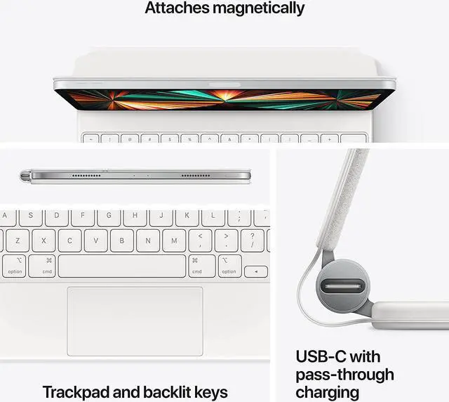Alt view image 6 of 7 - Case For Apple Magic Keyboard: iPad Keyboard and case for iPad Pro 12.9 inch (3rd, 4th, 5th and 6th gen) and iPad Air (M2), Great Typing Experience, Built-in trackpad, US English - Black