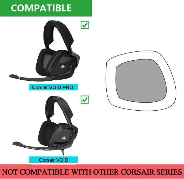 Alt view image 3 of 6 - Replacement Memory Foam & Mesh Fabric Ear Cushion Pads Cover for Corsair Void & Corsair Void PRO RGB Wired/Wireless Gaming Headset ONLY (Black)
