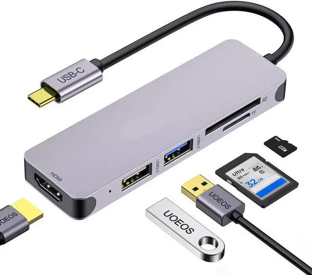 Main image of USB C Hub, 5 in1 USB C to HDMI Adapter, Thunderbolt 3 USBc HDMI Card Reader Compatible with MacBook Pro, Surface Pro/Go,IPad pro,XPS 13,DEX Adapter and Other Type C Laptops