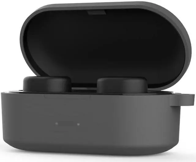 Alt view image 2 of 7 - QCY T1S QS2 T2C Earphone Storage Bag Soft Silicone Shockproof Earphone Charging Box Cover Case with Metal Hook