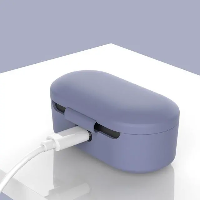 Alt view image 6 of 7 - QCY T1S QS2 T2C Earphone Storage Bag Soft Silicone Shockproof Earphone Charging Box Cover Case with Metal Hook