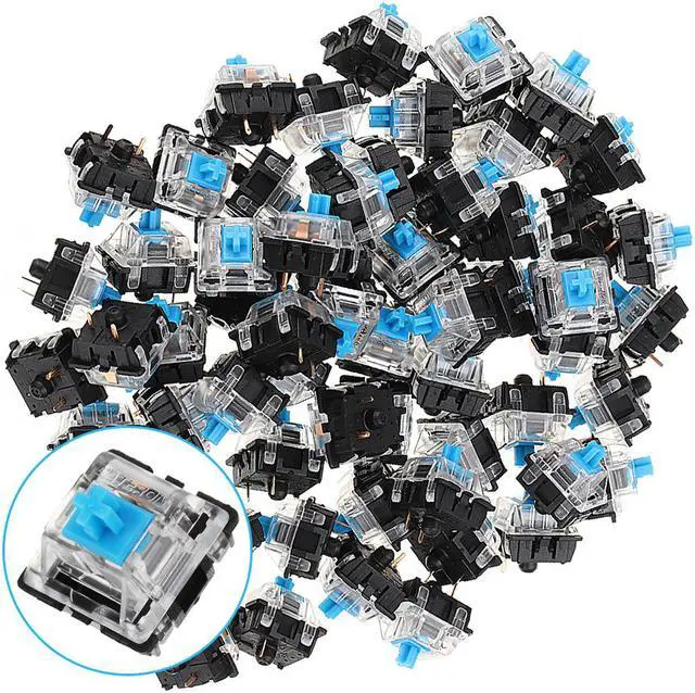 Main image of 70PCS Pack 3Pin Gateron Clicky Blue Switch Keyboard Switch for Mechanical Gaming Keyboard - OEM