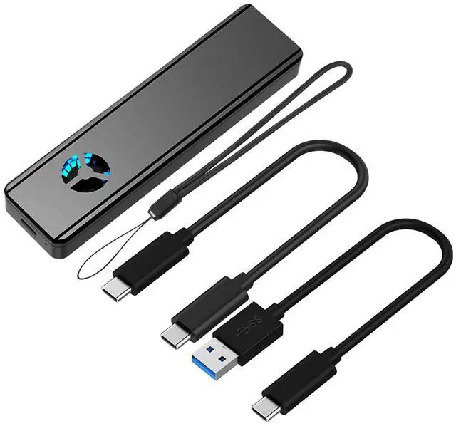 Alt view image 6 of 6 - Rocketek M2 SSD Case NVME Enclosure Built-in Cooling Fan M.2 to USB 3.1 Type-C Adapter for NGFF PCIE M-Key BM-Key Hard Disk Box - OEM