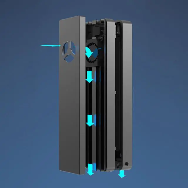 Alt view image 5 of 6 - Rocketek M2 SSD Case NVME Enclosure Built-in Cooling Fan M.2 to USB 3.1 Type-C Adapter for NGFF PCIE M-Key BM-Key Hard Disk Box - OEM