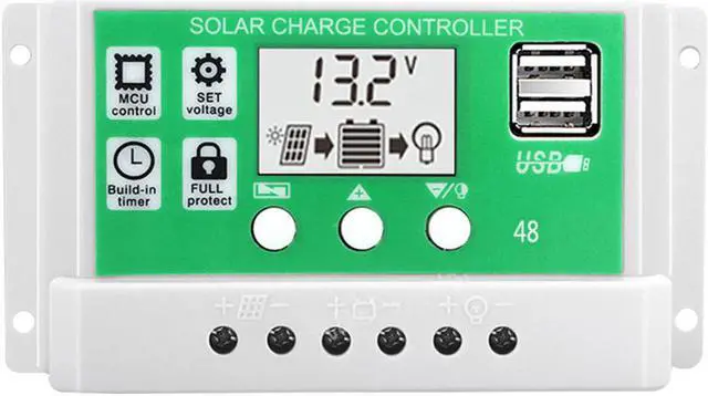 Main image of 30A 12V 24V Solar Charge Controller Lithium Battery LCD Display USB Charged Solar Panel Charger