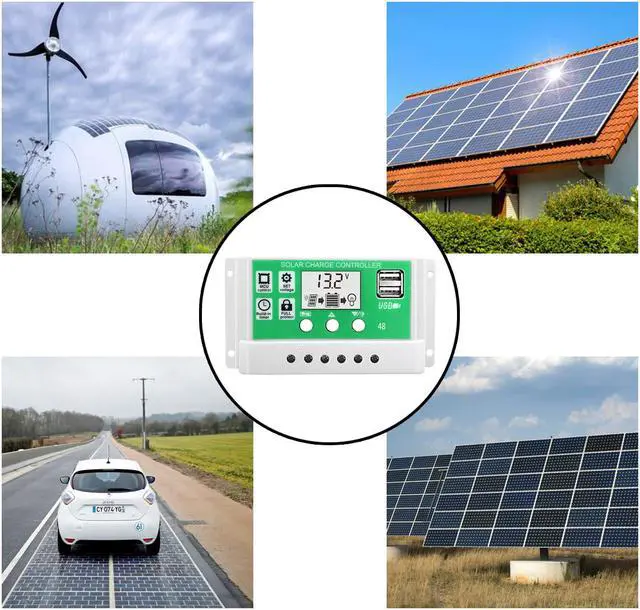 Alt view image 4 of 4 - 30A 12V 24V Solar Charge Controller Lithium Battery LCD Display USB Charged Solar Panel Charger