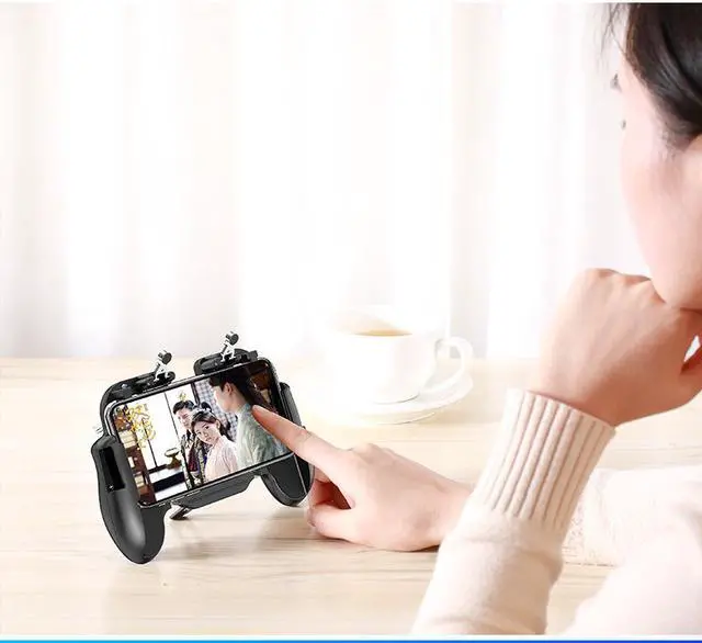 Alt view image 5 of 6 - Gamepad Mobile Phone PUBG Game Gamepad Finger control as phone holder with Cooling Fan For all kinds of Smartphones