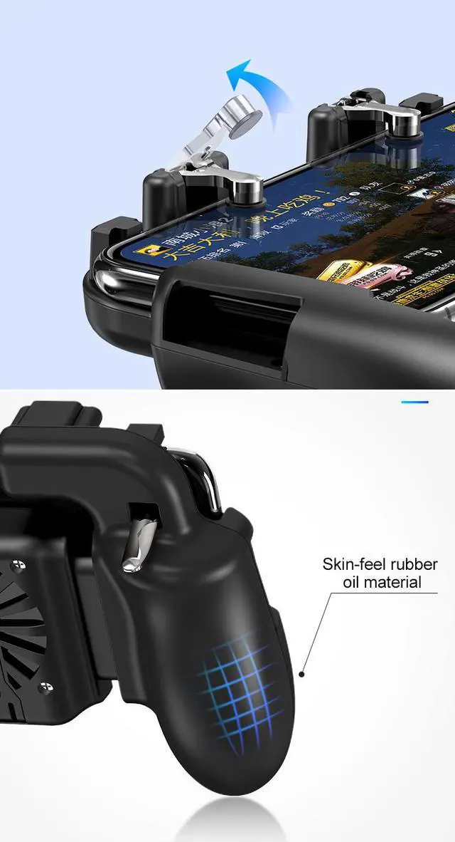 Alt view image 2 of 6 - Gamepad Mobile Phone PUBG Game Gamepad Finger control as phone holder with Cooling Fan For all kinds of Smartphones