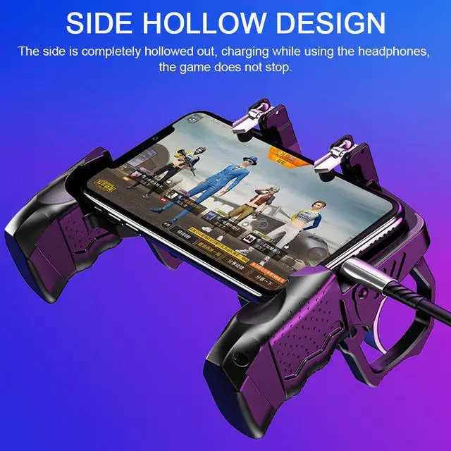 Alt view image 4 of 7 - PUGB Assistance Four-Finger Linkage Game Handle Peace Elite Fast Shooting Button Controller For PUBG Rules Of Survival Game Drop
