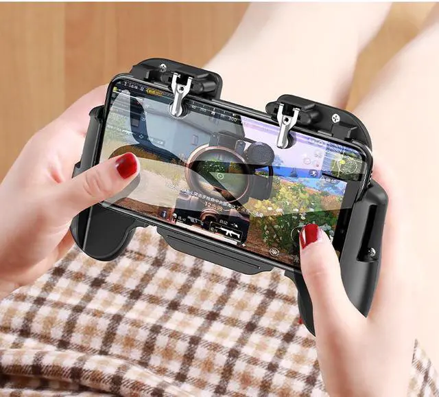 Alt view image 4 of 6 - Gamepad Mobile Phone PUBG Game Gamepad Finger control as phone holder with Cooling Fan For all kinds of Smartphones