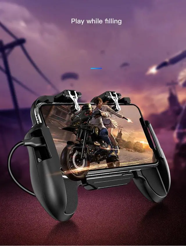 Alt view image 6 of 6 - Gamepad Mobile Phone PUBG Game Gamepad Finger control as phone holder with Cooling Fan For all kinds of Smartphones