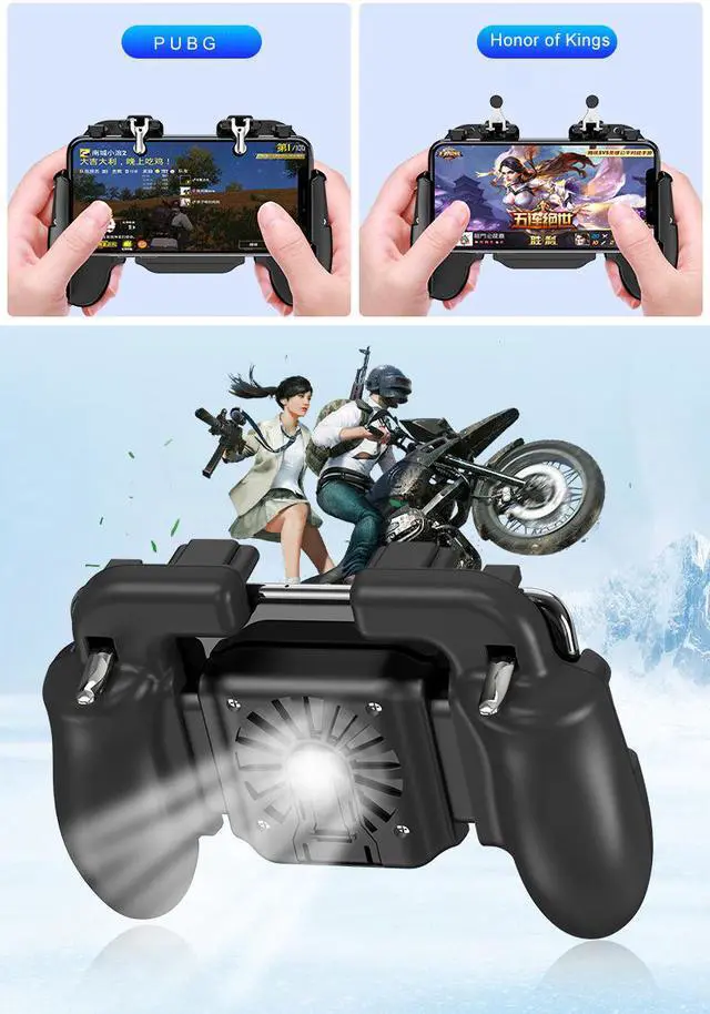 Alt view image 3 of 6 - Gamepad Mobile Phone PUBG Game Gamepad Finger control as phone holder with Cooling Fan For all kinds of Smartphones