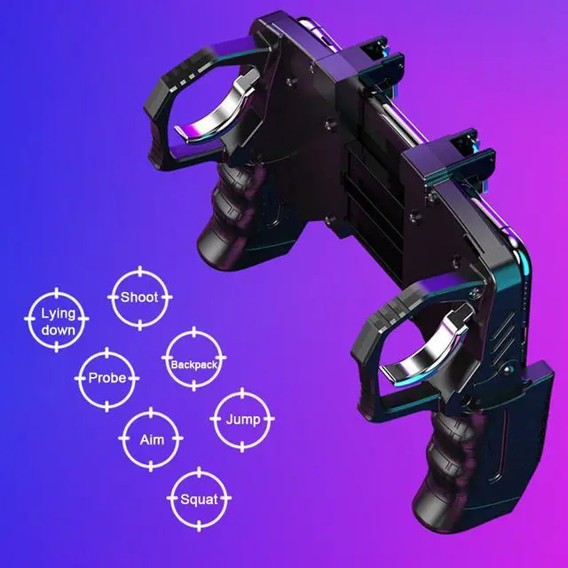 Alt view image 5 of 7 - PUGB Assistance Four-Finger Linkage Game Handle Peace Elite Fast Shooting Button Controller For PUBG Rules Of Survival Game Drop