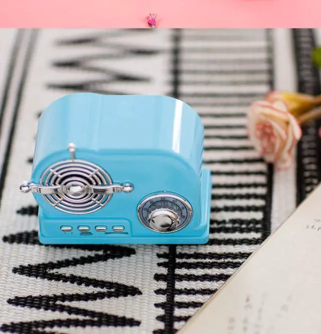 Alt view image 2 of 5 - Mini Cute Bluetooth Speaker 3D Stereo Surround Hifi Retro Bluetooth Speaker Wireless Stereo Retro Speakers Portable Bluetooth Vintage Speakers with Hands-Free Calls Connectable TF Card Music Player