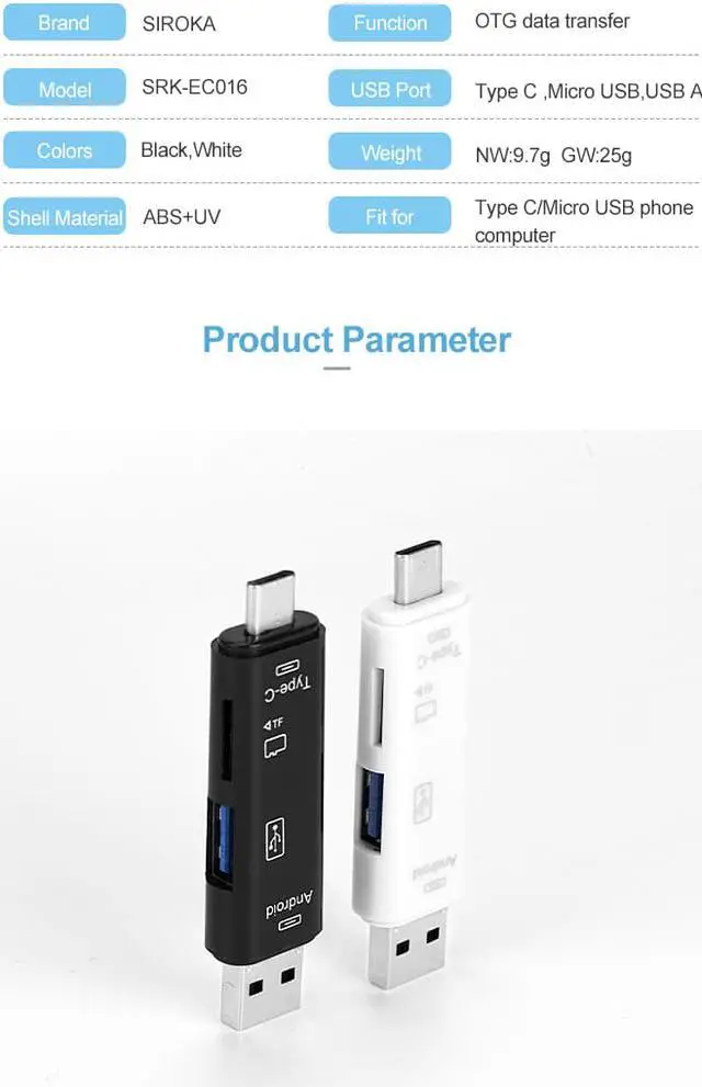 Alt view image 4 of 6 - Usb 3.1 Card Reader High Speed SD TF Micro SD Card Reader Type C USB C Micro USB Memory Multi-Function Card Reader/Writer OTG/USB for Mobile Phone,Laptop ,Computer