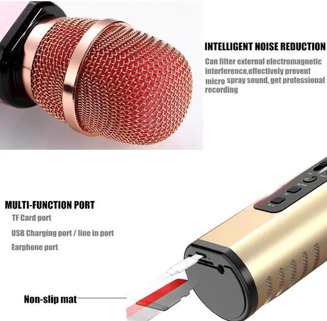 Alt view image 6 of 7 - karaoke Microphone Handheld Smart Microphone Audio Integrated Live Singing Hi-fi Stereo Surround
